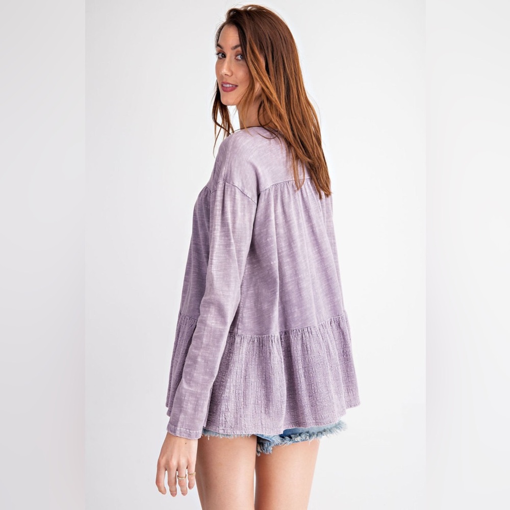 Dusty in Lilac Peplum Top - Picture 8 of 9